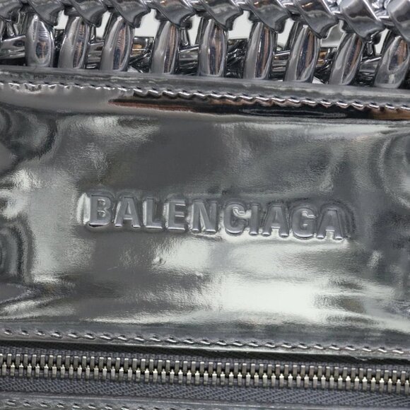 BALENCIAGA Bistro XS Hand Bag Wicker 2way Silver 671342 Auth 71589A - Picture 10 of 15
